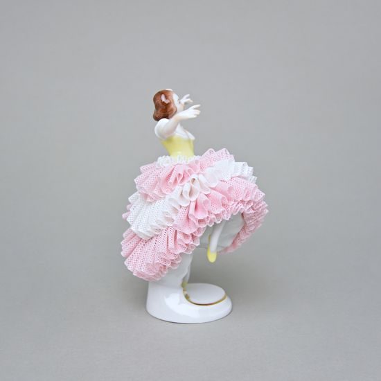 Dancer with lace 7 x 6,5 x 15 cm, Kurt Steiner, Porcelain Figures Unterweissbacher