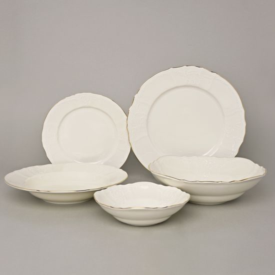 Dinnig set 25 pcs., Thun 1794 Carlsbad porcelain, BERNADOTTE ivory + gold