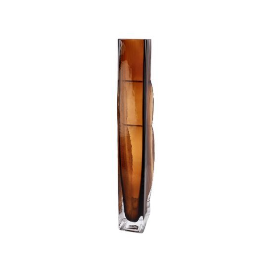 Váza Smoky Amber 10,5 / 5 / 34,5 cm, sklo, Goebel