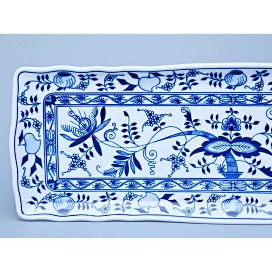Podnos čtyřhranný 45 x 16 cm, Cibulák, originální z Dubí