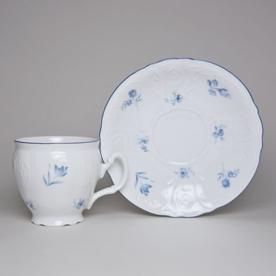 Šálek a podšálek kávový 220 ml / 16 cm, Thun 1794, karlovarský porcelán, BERNADOTTE kytička