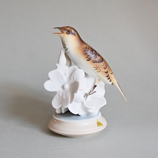 Nightingale, 11,5 x 13,5 x 20 cm, Pastel, Porcelain Figures Duchcov