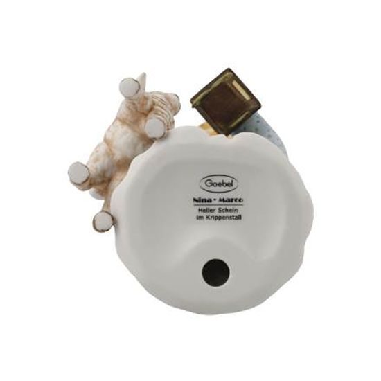 Anděl s ovečkou a lucernou, 6 / 6 / 10,5 cm, biskvitový porcelán, Nina & Marco, Goebel