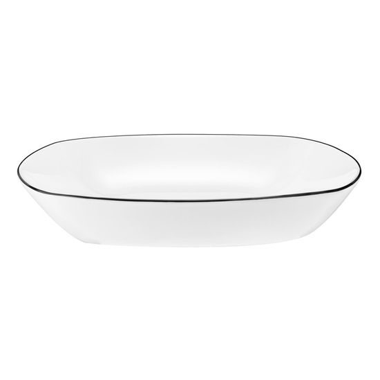 Plate deep 21 cm square, Lido Black Line, Seltmann Porcelain