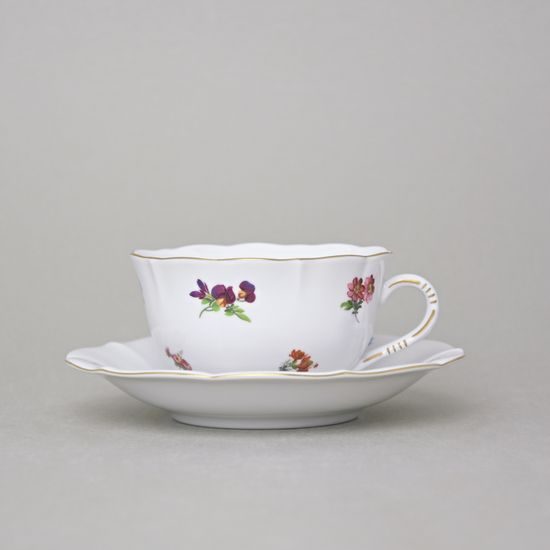 Cup and saucer mirror C/1 plus ZC1 0,20 l / 15,5 cm for tea, Hazenka, Cesky porcelan a.s.