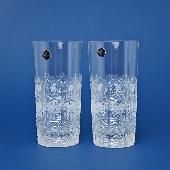 Glass Laura for water / long drink, 350 ml, Cut 500PK in decor, Crystal Bohemia