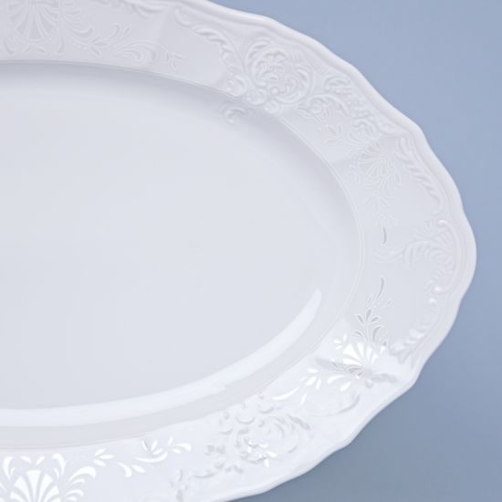 Frost no line: Dish oval 34 cm, Thun 1794 Carlsbad porcelain, BERNADOTTE