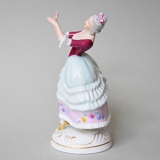 Lady Rococo, 12 x 11 x 21,5 cm, Saxe, Porcelain Figures Duchcov