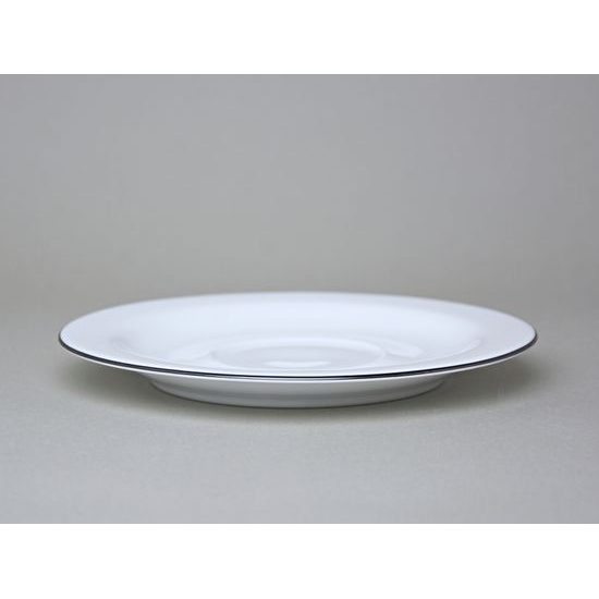 Olga: Podšálek 19 cm s černou linkou, Český porcelán a.s.