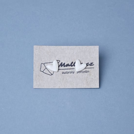 Earrings: White Hearts, Porcelain Jewels Studio Mallys