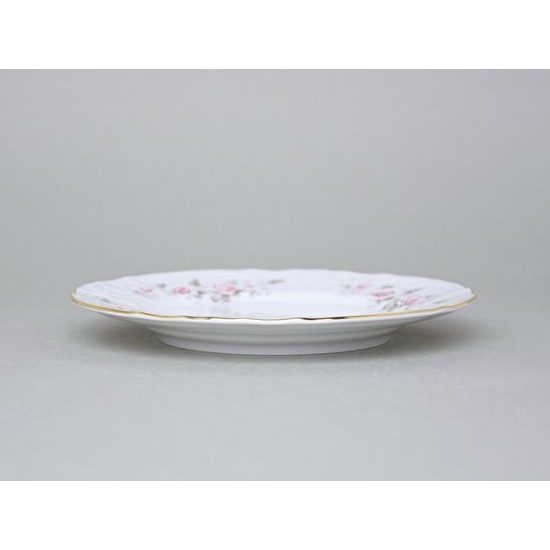 Gold line: Plate dessert 19 cm, Thun 1794 Carlsbad porcelain, BERNADOTTE roses