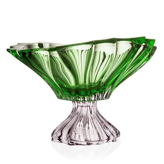 Crystal Bowl Plantica Green, 33 cm, Aurum Crystal