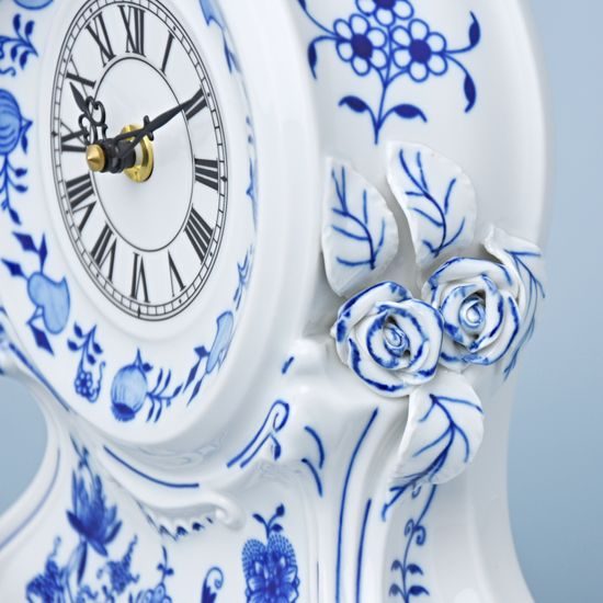 Hearthstone clocks with roses 28 cm, Original Blue Onion Pattern