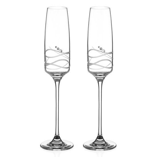 Soho - Set of 2 Champagne Glasses 170 ml, Swarovski Crystal, DIAMANTE