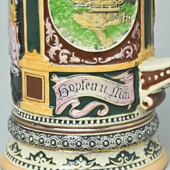 Korbel 0,9 l keramický s cínovým víčkem, Hostinec, keramika BM+MM Holýšov