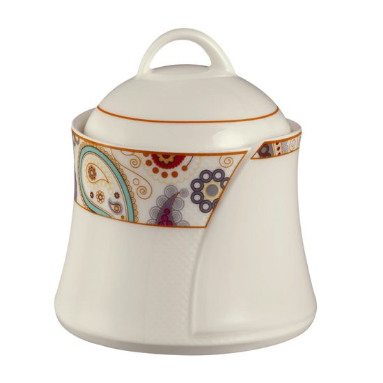 Sugar bowl with cover 0,21 l, Achat 4045 Myst, Tettau Porcelain