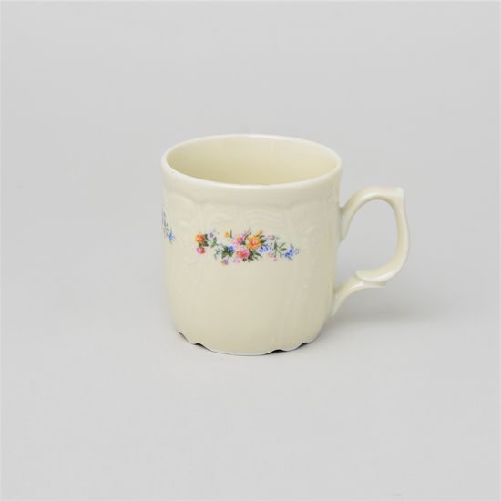 Mug 0,23 l, Thun 1794 Carlsbad porcelain, BERNADOTTE ivory + flowers