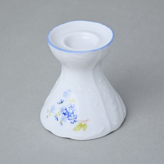 Candleholder 6,5 cm, Thun 1794 Carlsbad porcelain, BERNADOTTE Forget-me-not-flower