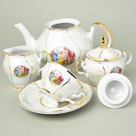 The Three Graces: Tea set for 6 pers., Thun 1794 Carlsbad porcelain, BERNADOTTE