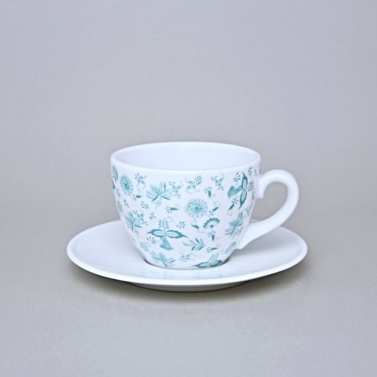 Šálek 250 ml a podšálek 15 cm Milada, Fragmenty cibuláku, zelená, Český porcelán a.s.