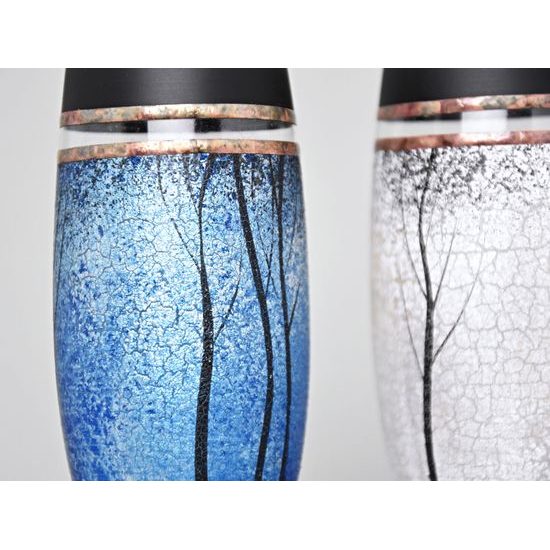 Studio Miracle: Sklenice na šampaňské 3 ks (zlatá chybí), Mix Stromy, 200 ml, ruční dekorace Vlasta Voborníková