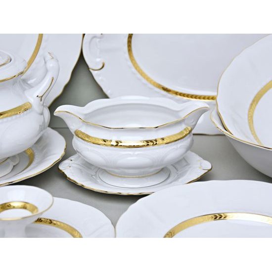 Dining set for 6 persons, Sonata, gold braid, Leander 1907