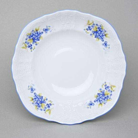 Bowl deep 25 cm, Thun 1794 Carlsbad porcelain, BERNADOTTE Forget-me-not-flower