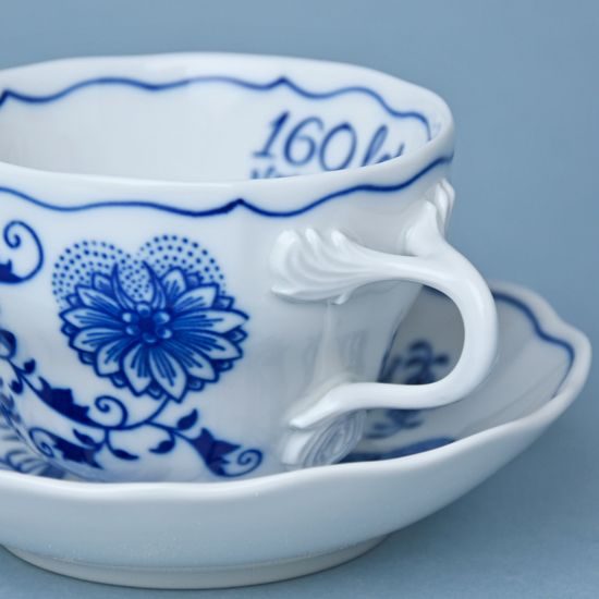 Šálek a podšálek B + B, 210 ml / 14 cm na kávu, Výroční - 160 let, Cibulák, originální z Dubí