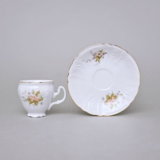 Espresso cup and saucer 75 ml / 12 cm, Thun 1794 Carlsbad porcelain, BERNADOTTE 023011