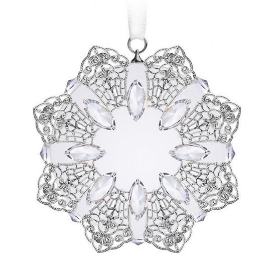 Christmas Ornament / Snowflake, 70 x 75 mm, Crystal Gifts and Decoration PRECIOSA