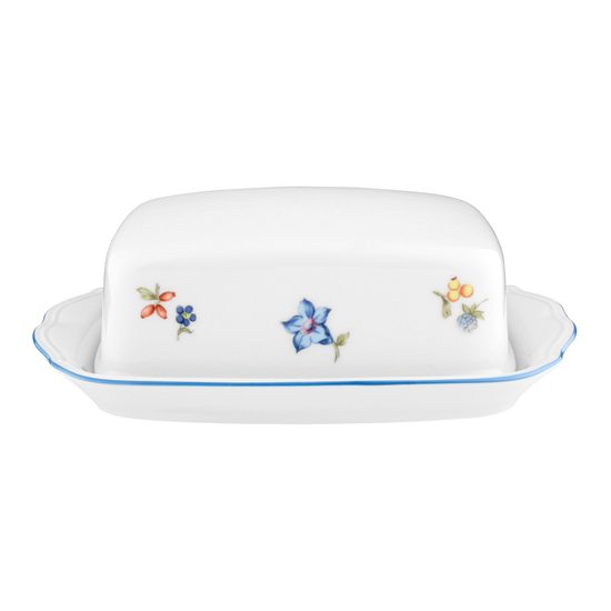 Butter dish for 250 g butter, Sonate 34032 flowers, Seltmann porcelain -  Seltmann - SONATE 34032 házenka - SELTMANN porcelain, by Manufacturers or  popular decors - Dumporcelanu.cz - český a evropský porcelán, sklo, příbory