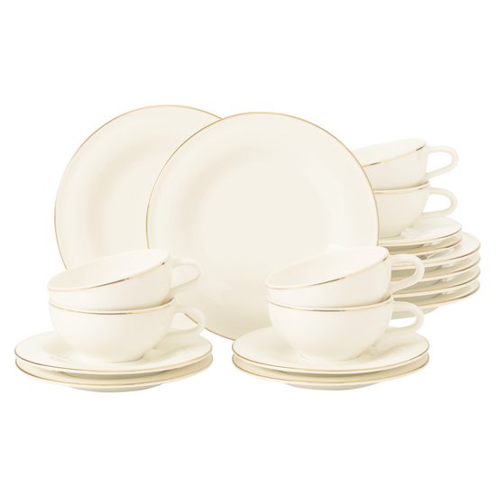 Tea set small 18 pcs, MEDINA gold, Porcelán SELTMANN