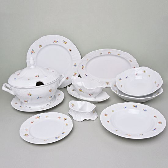 Dining set for 6 persons, Thun 1794 Carlsbad porcelain, BERNADOTTE hazenka