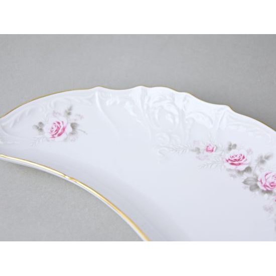 Gold line: Bone dish 22 cm, Thun 1794 Carlsbad porcelain, BERNADOTTE roses