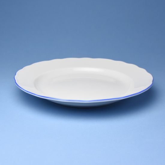 Plate breakfast 21 cm, White with blue line, Cesky porcelan a.s.