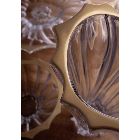 Křišťálová mísa Plantica, Zlatá linka, 15 cm, Aurum Crystal
