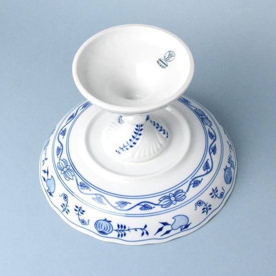 Mísa kompotová oboustranná na ozdobné noze vysoké 26 cm, Cibulák, originální z Dubí (2.j.)