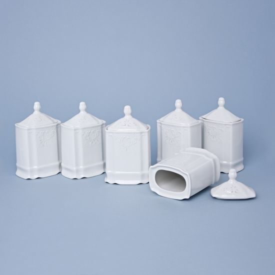 Frost no line: Spice box set, 6 pcs., Thun 1794 Carlsbad porcelain, BERNADOTTE