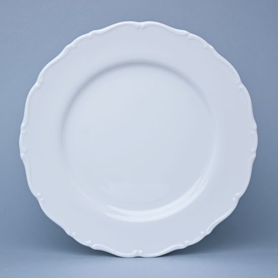 Plate dining 27 cm, Ophelia white with bottom sign, Thun 1794