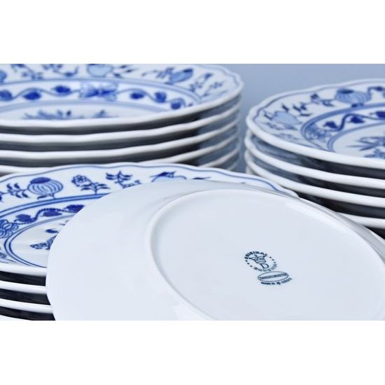 Plate set for 4 persons, Original Blue Onion Pattern