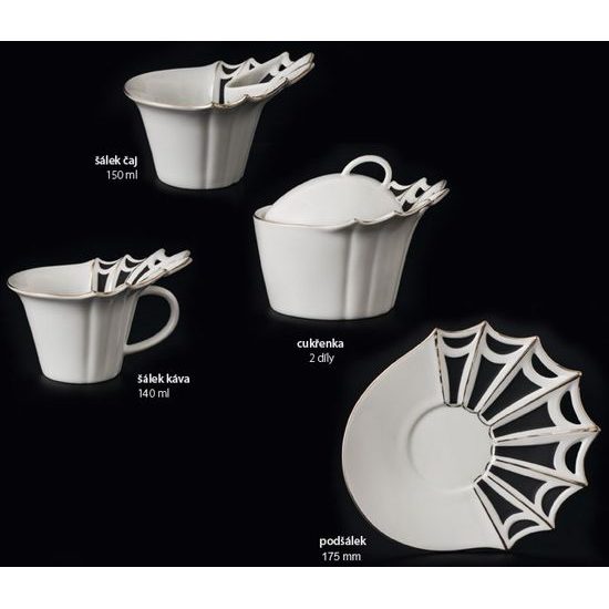 Coffee set for 6 persons Butterfly, Thun Studio, Luxury Porcelain