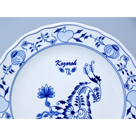 Talíř mělký 24 cm, Kozoroh, (i na zeď), Cibulák, originální z Dubí