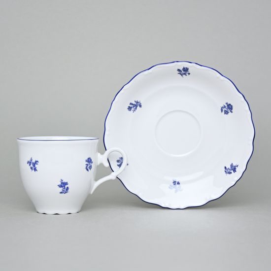 Cup 210 ml + saucer 155 mm, Ophelie blue Hazenka, Moritz Zdekauer 1810