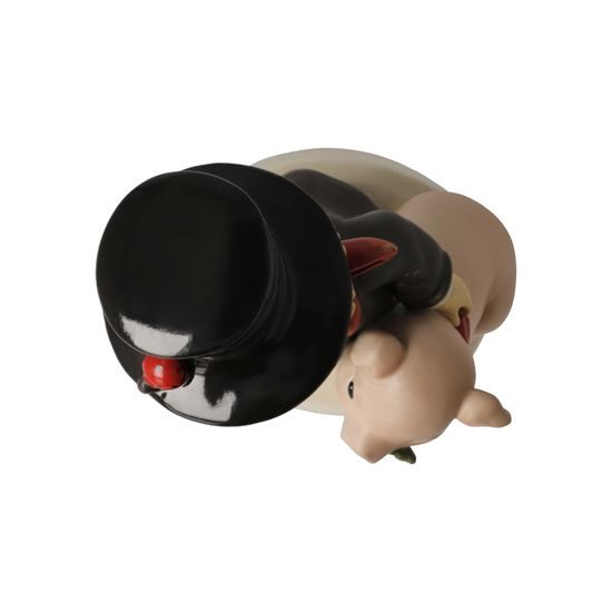 Kominíček s prasátkem a čtyřlístkem pro štestí, 11 / 8,5 / 20 cm, kamenina, Goebel