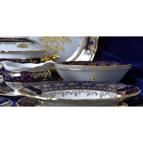 Dining set for 6 pers., Ophelie 677G, cobalt blue plus gold rose, Moritz Zdekauer 1810