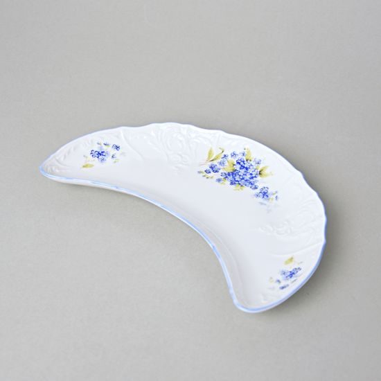 Bone dish 22 cm, Thun 1794 Carlsbad porcelain, BERNADOTTE Forget-me-not-flower