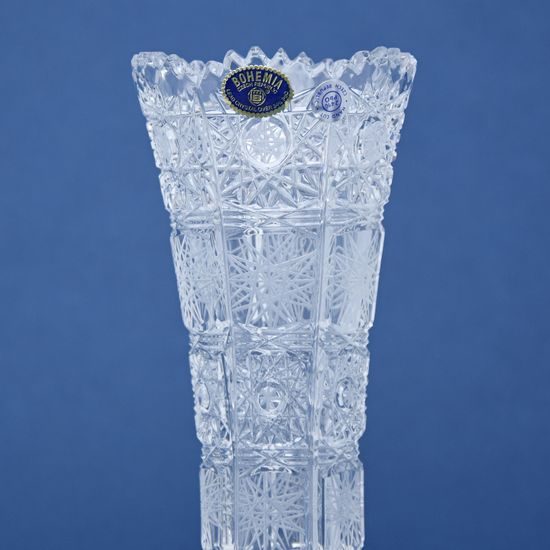 Crystal Hand Cut Vase, 280 mm, Crystal BOHEMIA