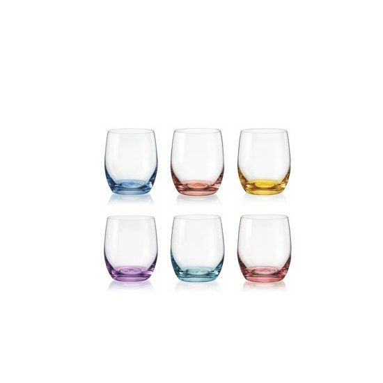 Club Spectrum 300 ml Rainbow - colur set, whisky glass, 6 pcs., Crystalex
