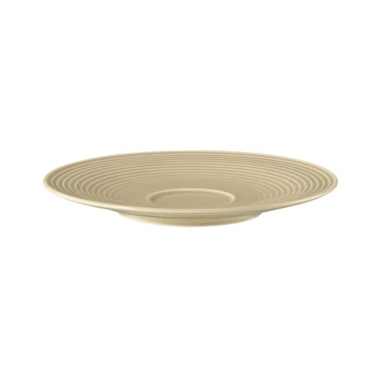 Beat sand-beige color glaze: Saucer 165 mm for both cups, Seltmann porcelain