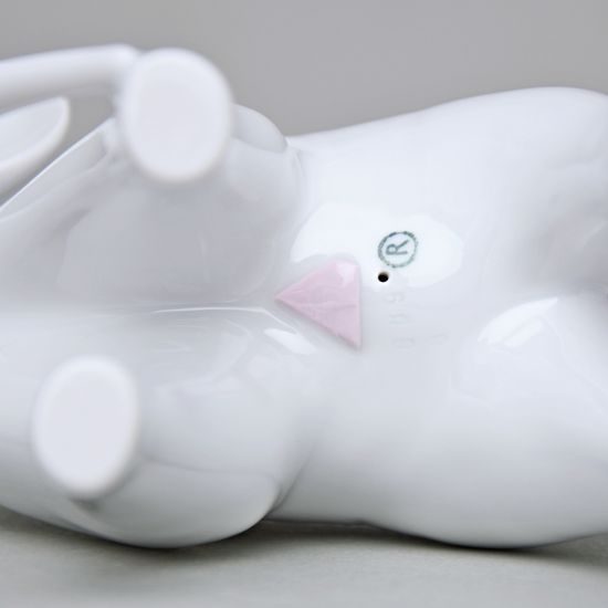 Elephant 21,5 x 9 x 16 cm, White, Porcelain Figures Royal Dux Bohemia